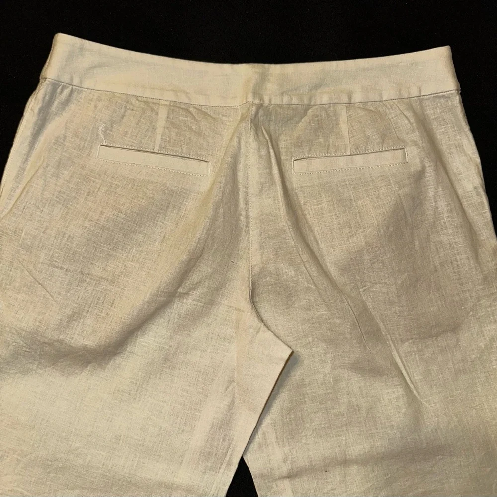 Tommy Bahama Women's Off-White Linen blend cropped Trousers size 6 Ellery fit - Picture 3 of 9